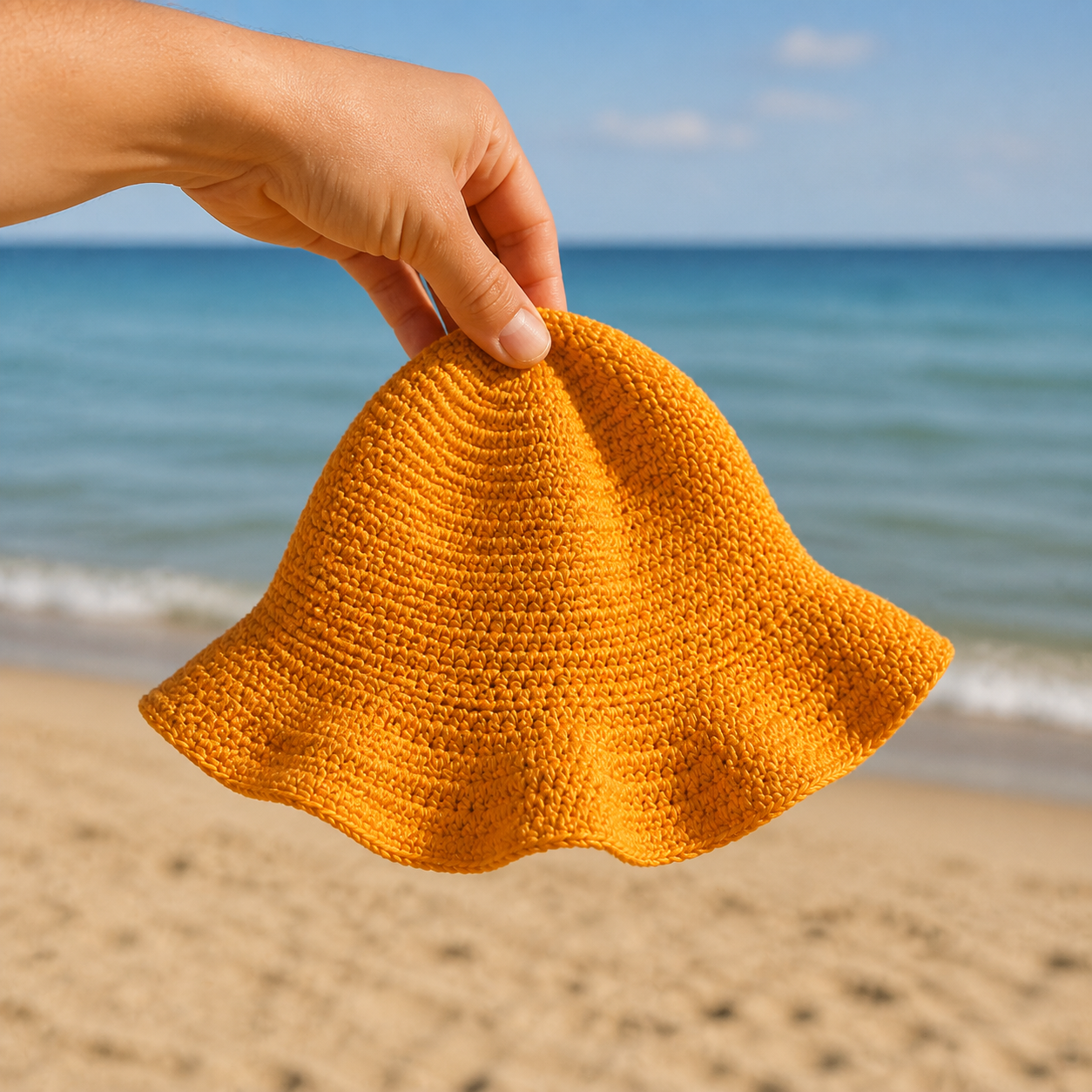 Sunshine Bucket Hat Crochet Pattern for Babies & Kids | 4 Sizes | Easy Beginner-Friendly PDF