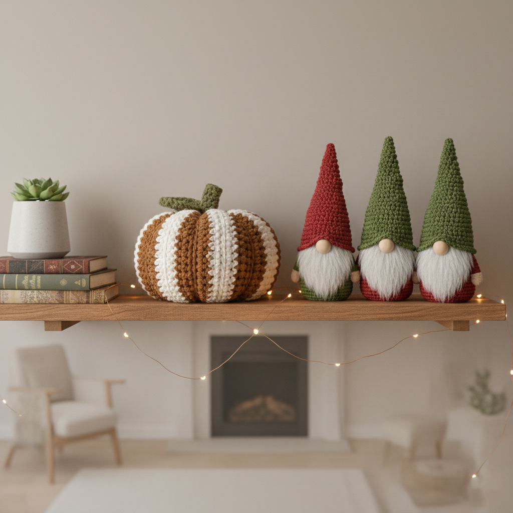 Striped Rustic Pumpkin Christmas Crochet Pattern - Stitchora