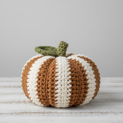 Striped Rustic Pumpkin Christmas Crochet Pattern - Stitchora