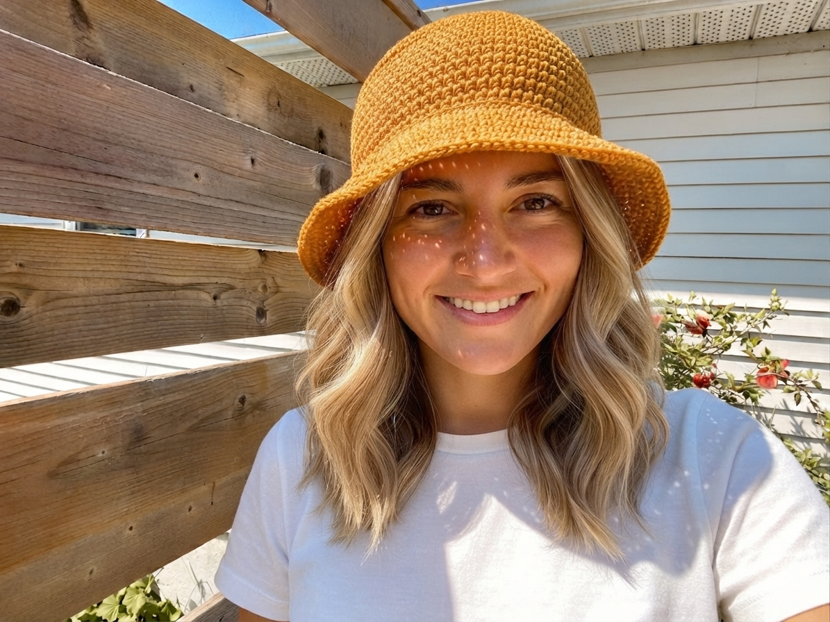 Sunshine Bucket Hat Crochet Pattern | 4 SIZES Easy Beginner friendly