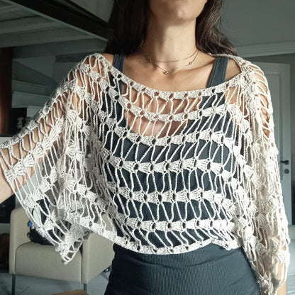 Fishing Net Sweater Square Dance Crochet Pattern PDF - Stitchora