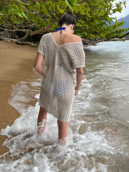 Pua Poa Beach Swimsuit Cover Up Easy Summer Coverup Crochet Dress