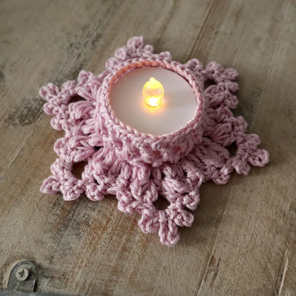 Snowflake LED Tea Light Holders Crochet Pattern - Stitchora