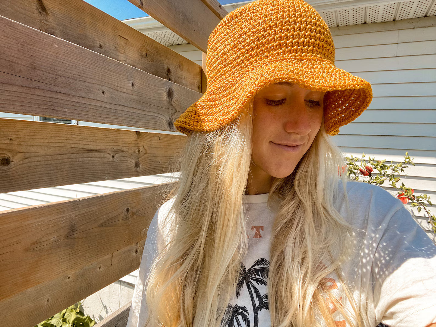 Sunshine Bucket Hat Crochet Pattern | 4 SIZES Easy Beginner friendly