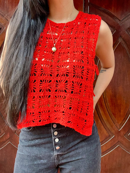 Sunny side up tank Summer Crochet Pattern top easy beginner friendly