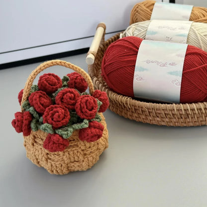 Rose Coaster & Flower Basket Crochet Pattern 5 languages - Stitchora