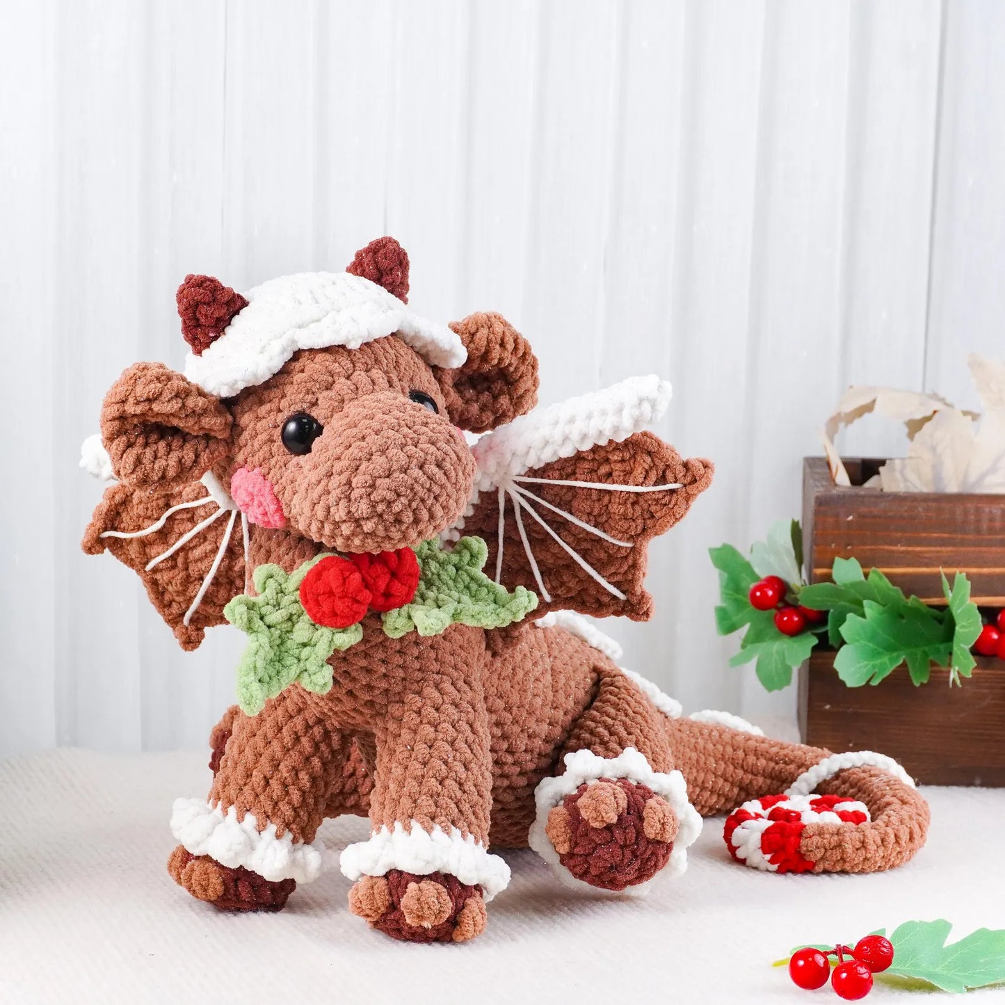 Christmas Amigurumi Gingerbread Dragon Crochet Pattern - Stitchora