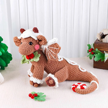 Christmas Amigurumi Gingerbread Dragon Crochet Pattern - Stitchora