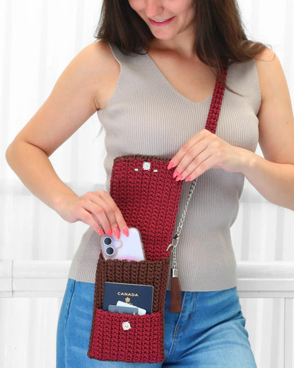 Crochet Pattern Crossbody Phone Purse shopping 1 strap summer Bag