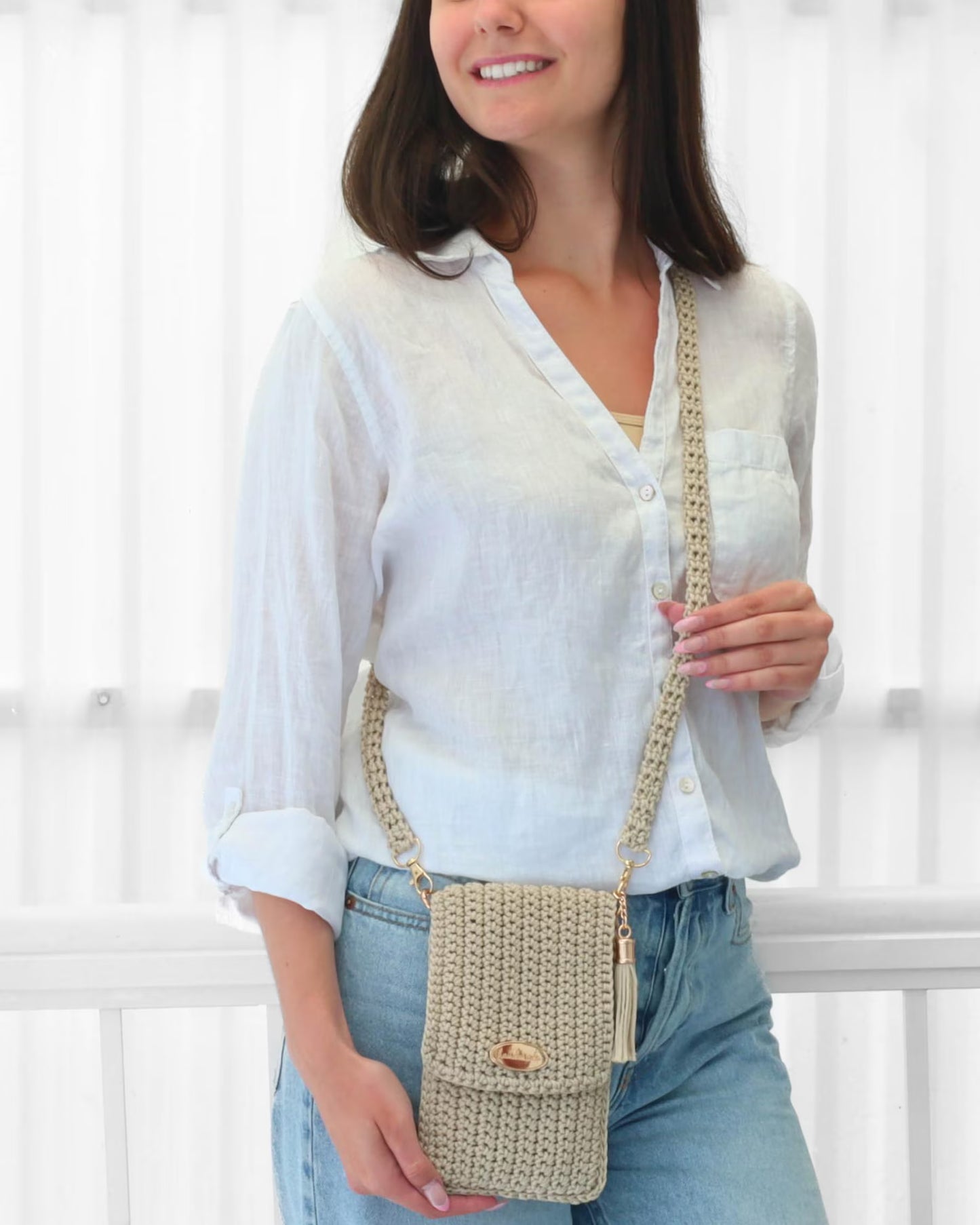 Crochet Pattern Crossbody Phone Purse shopping 1 strap summer Bag