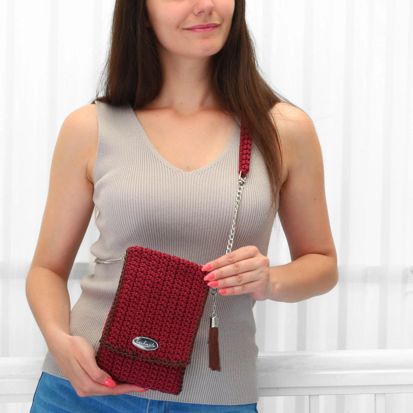 Crochet Pattern Crossbody Phone Purse shopping 1 strap summer Bag