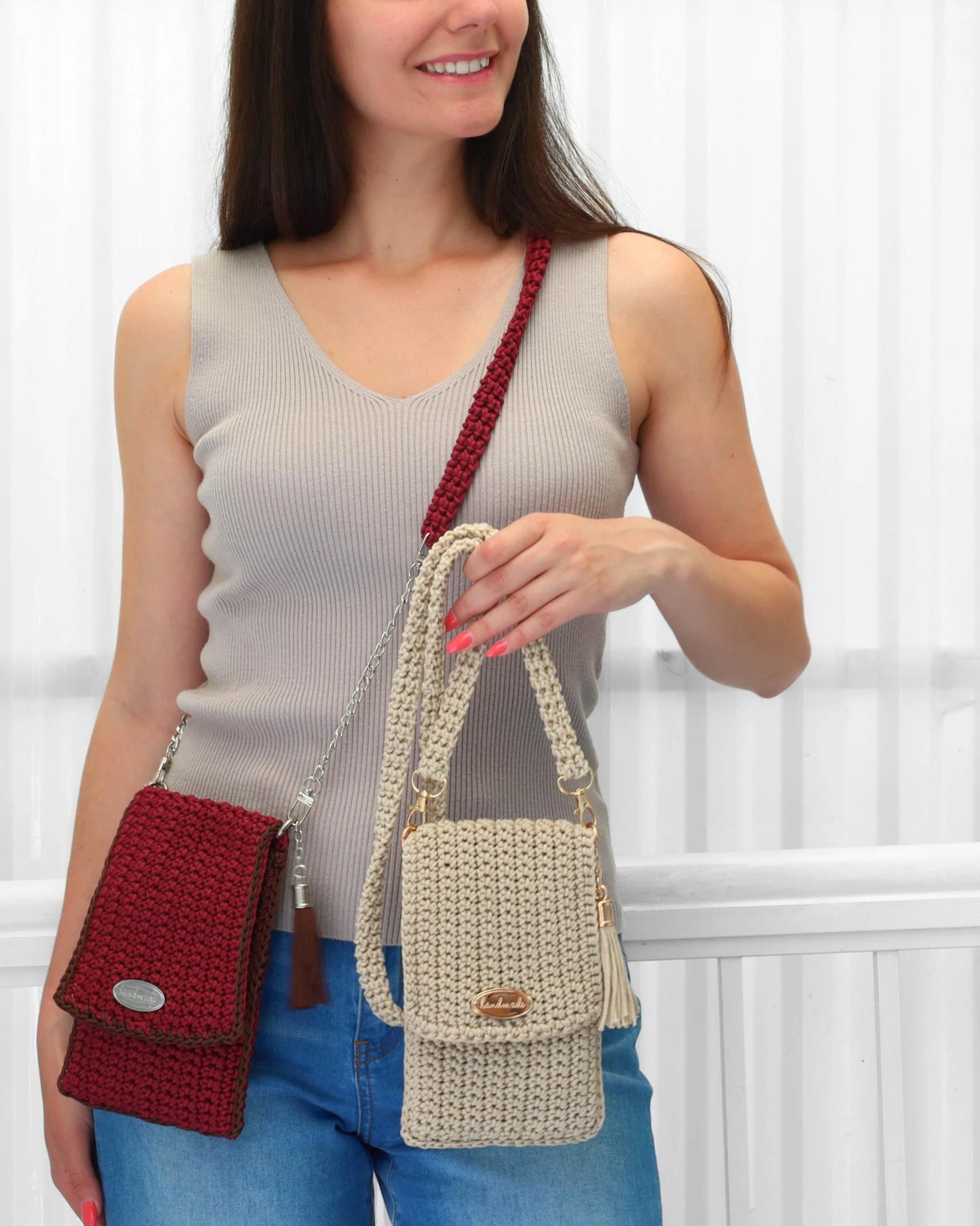 Crochet Pattern Crossbody Phone Purse shopping 1 strap summer Bag