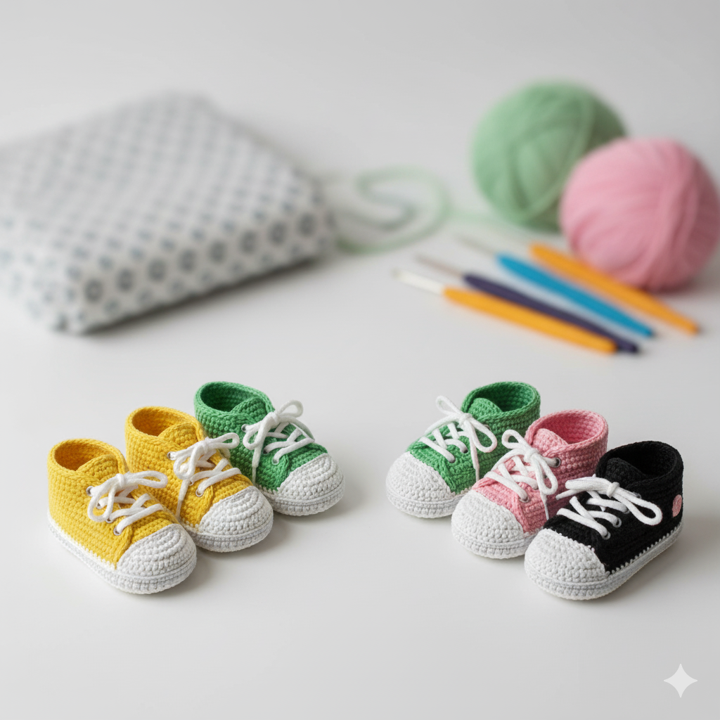 Baby Sneakers Unisex Baby Booties DIY Gift for Newborn Crochet PDF - Stitchora