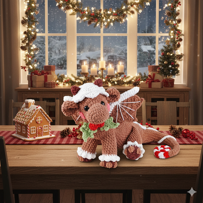 Christmas Amigurumi Gingerbread Dragon Crochet Pattern - Stitchora