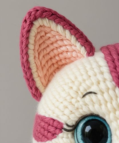 Amigurumi Pink Cat Crochet Pattern Kitten Plush - Stitchora