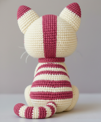 Amigurumi Pink Cat Crochet Pattern Kitten Plush - Stitchora