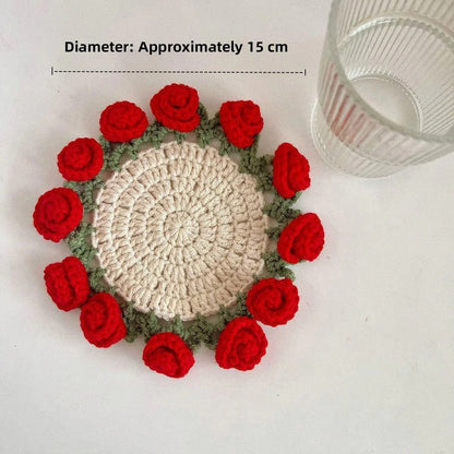 Rose Coaster & Flower Basket Crochet Pattern 5 languages - Stitchora