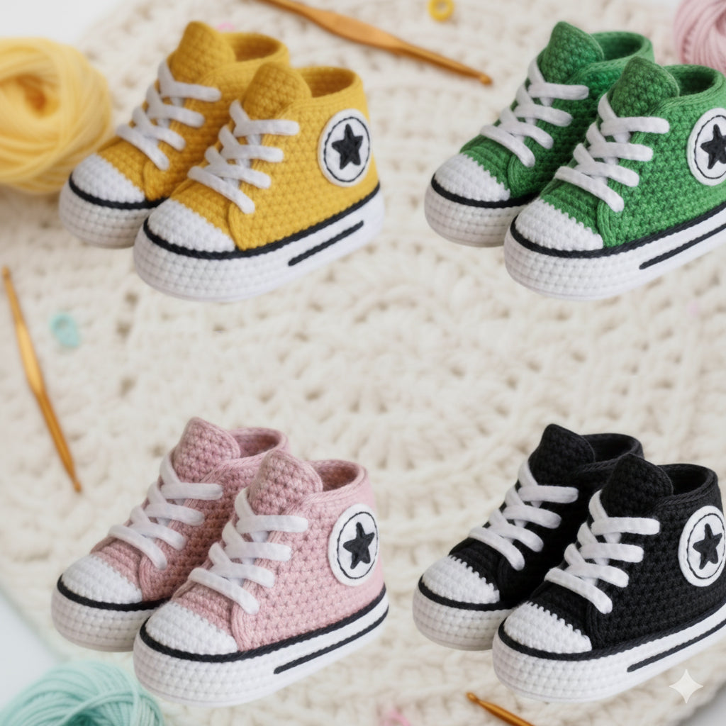 Baby Sneakers Unisex Baby Booties DIY Gift for Newborn Crochet PDF - Stitchora
