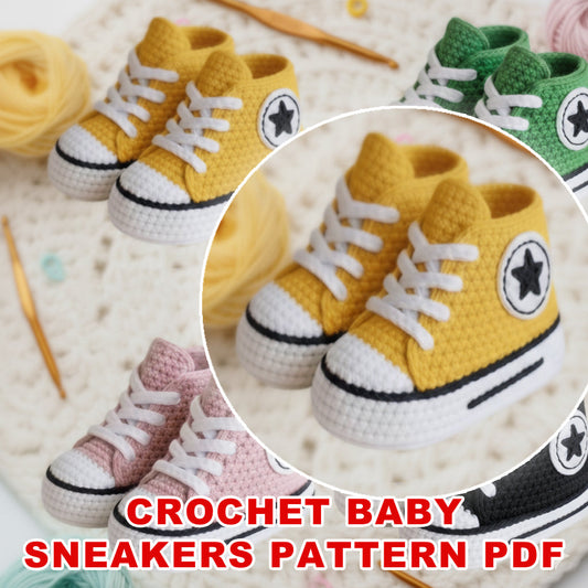 Baby Sneakers Unisex Baby Booties DIY Gift for Newborn Crochet PDF - Stitchora