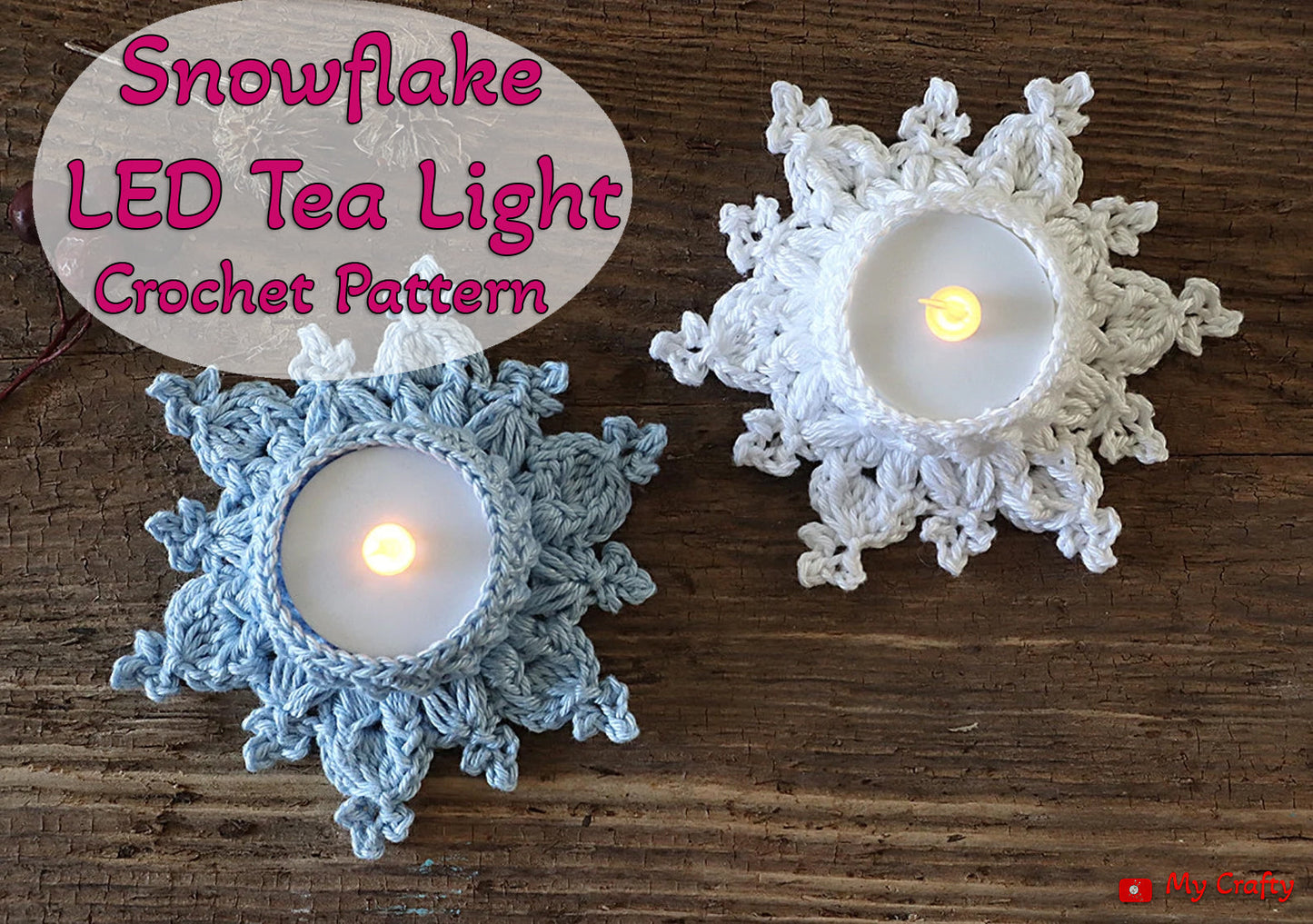 Snowflake LED Tea Light Holders Crochet Pattern - Stitchora